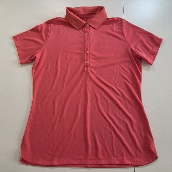 Nike Golf Polo Tour Performance Golf Polo Womens L Pink Dri Fit SS Stretch Sport - Picture 1 of 13